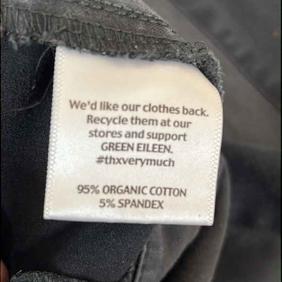 Eileen Fisher Women's Petite M Gray Contrast Stripe Organic Cotton Ankle Pant - Picture 10 of 12